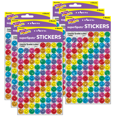 TREND ENTERPRISES Colorful Smiles superSpots® Stickers-Sparkle, PK2400 T46505